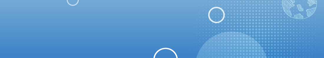 Blue callout bar with a world pattern.